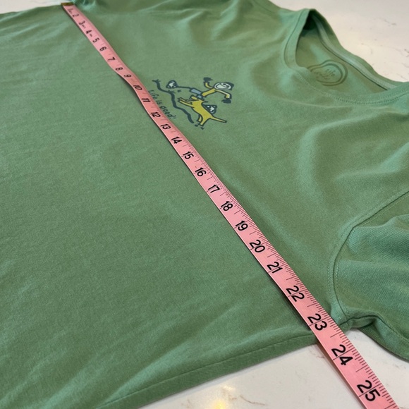Life is Good Green Running Dog Graphic Long Sleeve Tee Shirt Women’s XL - Picture 9 of 10